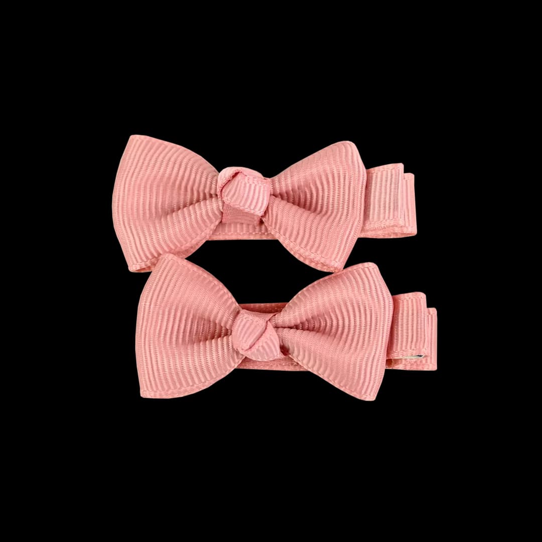 Busy Lizzie - Hair Clips - Mini Bows - Dusty Pink