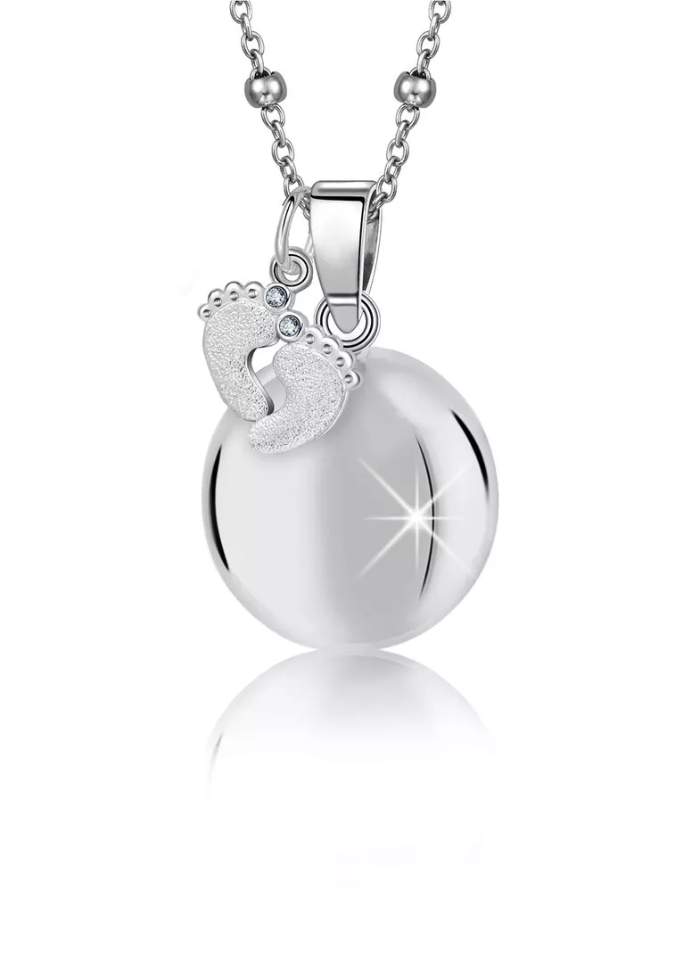 Harmony Ball Silver Baby Feet charm
